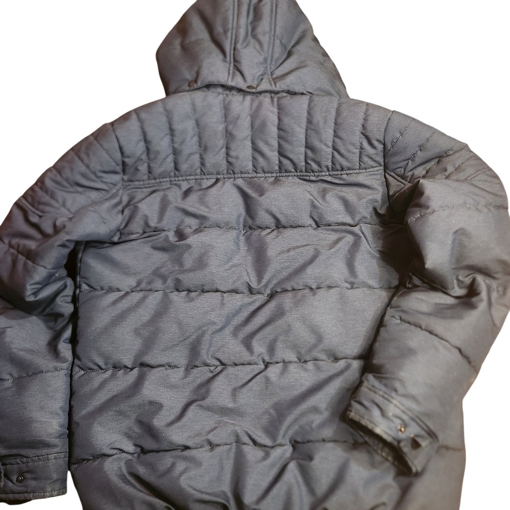 Jack & Jones Core Mens Navy Blue Hooded Puffer Jacket Coat Size M - Picture 4 of 8